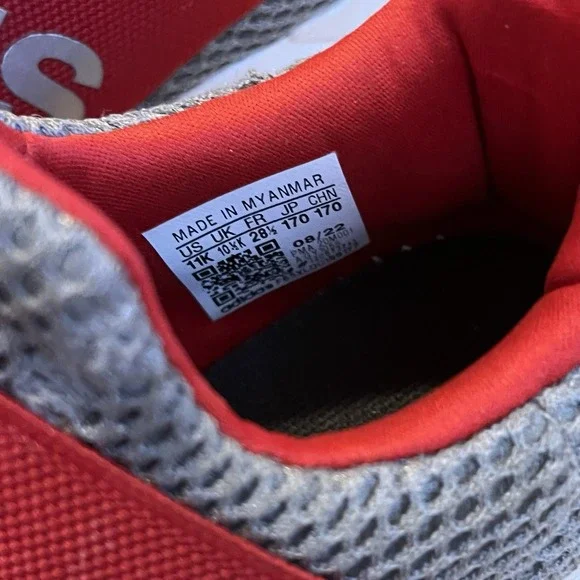 Adidas Youth Lite Racer Adapt Red & Gray Slip On Athletic Sneakers Size 11 - Picture 5 of 6